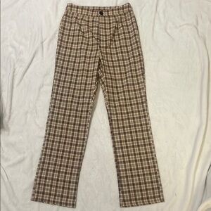Brown Plaid Stylish Women’s Pants